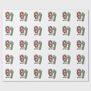 Papier Cadeau Drôle 6 7 Santa Squad Soixante-Sept Noël