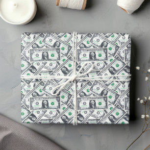 Papier cadeau drôle à motif de dollar 