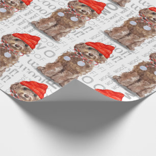 Papier Cadeau Drôle Amant chien Noël Cockapou Brown