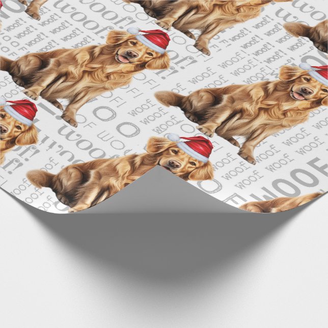 Papier Cadeau Drôle Amateur de Chien Golden Retriever dans un ch (Coin)