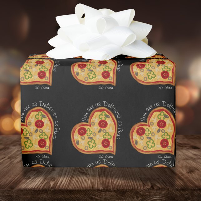 Papier Cadeau Drôle aussi délicieux que la Pizza Valentine's Day (Créateur téléchargé)