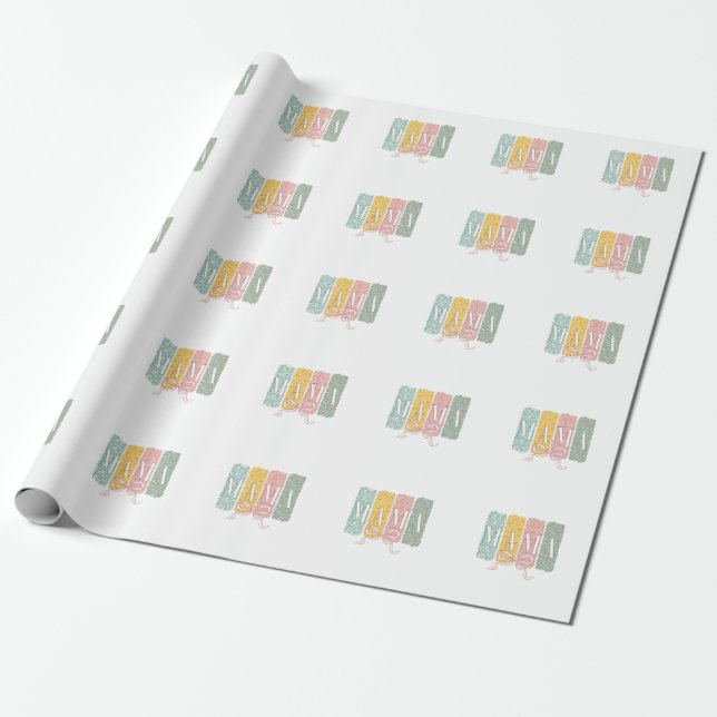 Papier Cadeau Drôle Bow Coquette Mama Fleurs Fête des Mères (Déroulé)