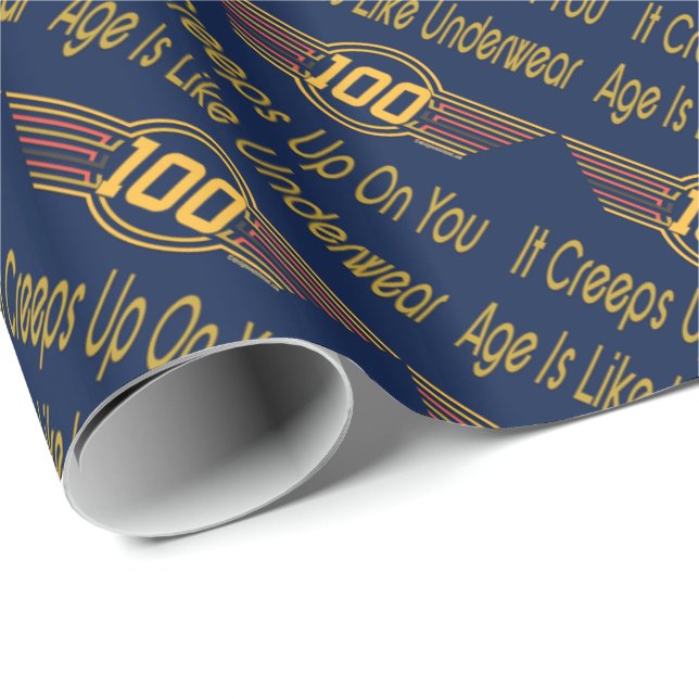 Papier Cadeau Drôle cadeau de 100e anniversaire. L'âge est comme (Coin rond)