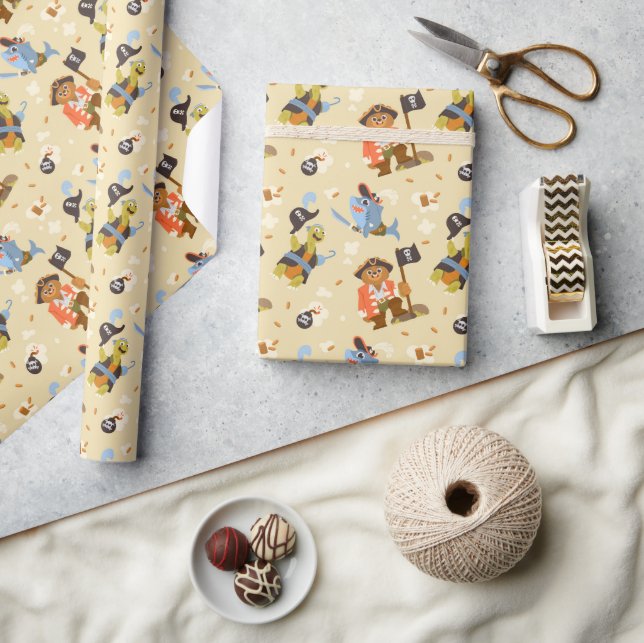 Papier Cadeau Drôle Cartoon Pirates (Artisanat)