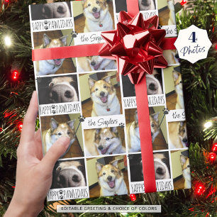 Papier Cadeau Drôle Chien YAPPY PAWLIDAYS 4 Photo personnalisée