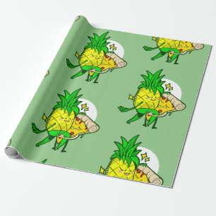 Papier Cadeau drôle d'amour ananas pizza kawaii
