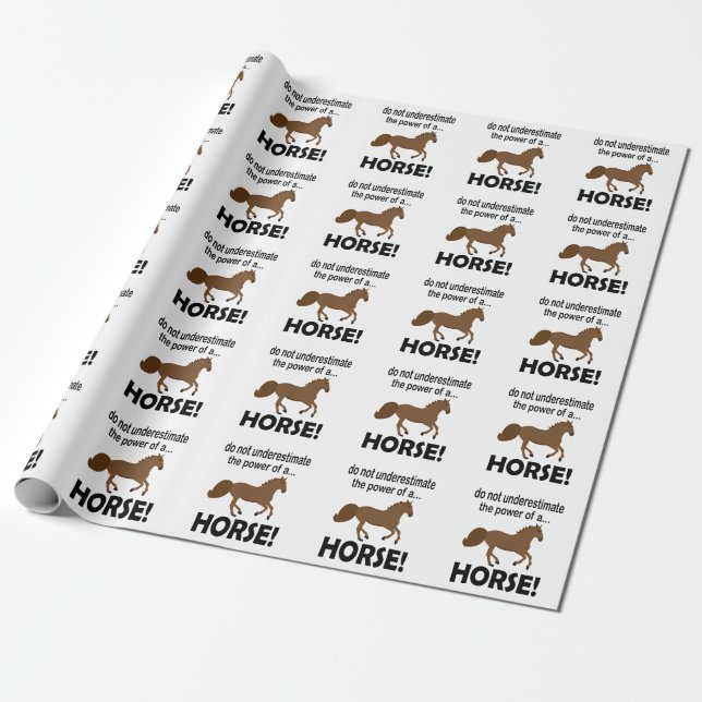 Papier Cadeau Drôle d'animal cheval  (Déroulé)