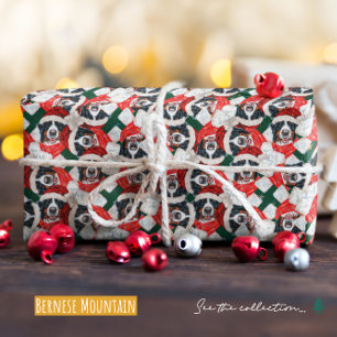 Papier Cadeau Drôle de chien de montagne de Berne Noël