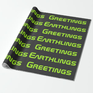 Papier cadeau drôle de salutations d'alien
