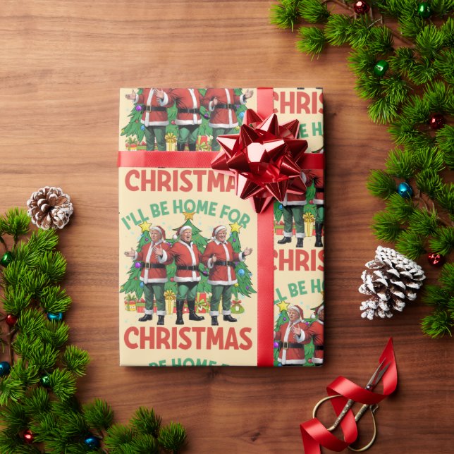 Papier Cadeau Drôle Donald Trump à la maison pour Noël (Cadeau de vacances)