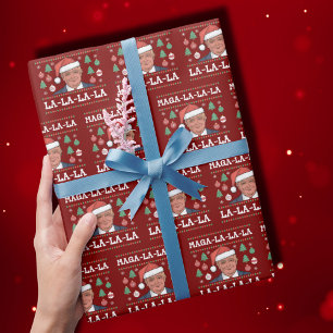 Papier Cadeau Drôle Donald Trump Maga La La La Ugly Christmas