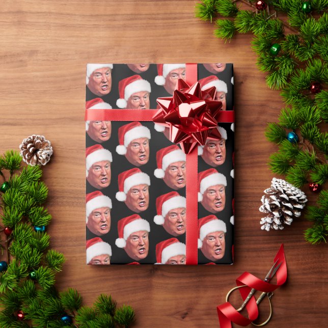 Papier Cadeau Drôle Donald Trump Motif Noël Père Noël (Cadeau de vacances)