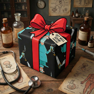 Papier Cadeau Drôle Drôle Chirurgien Cartoon Hilarious Humour Mé