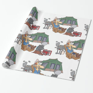 Papier Cadeau Drôle Glamping Cartoon Camping de luxe