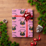 Papier Cadeau Drôle Grumpy Christmas Chat<br><div class="desc">Ce dessin de chat de Noël Grumpy Funny fait un grand cadeau pour les amis,  la famille et les collègues.</div>