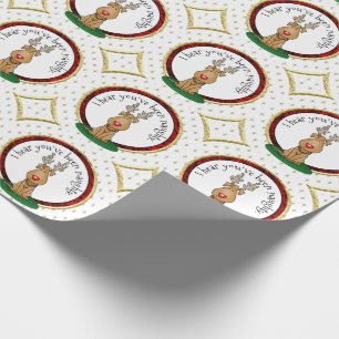 Papier Cadeau Drôle Jingle Ce Chien Rinde Du Nez Rouge Mignonne