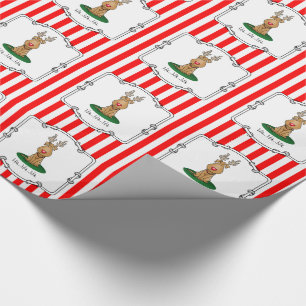 Papier Cadeau Drôle Jingle Ce Chien Rinde Du Nez Rouge Mignonne