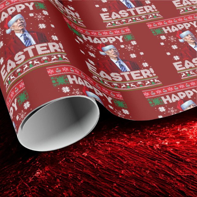 Papier Cadeau Drôle Joe Biden Joyeux Noël de Pâques (Créateur téléchargé)