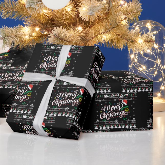 Papier Cadeau Drôle Mauvais Joyeux Noël (Vacances)