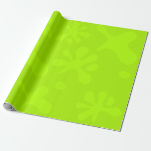 Papier Cadeau Drôle néon vert citron peinture splash enfants jou