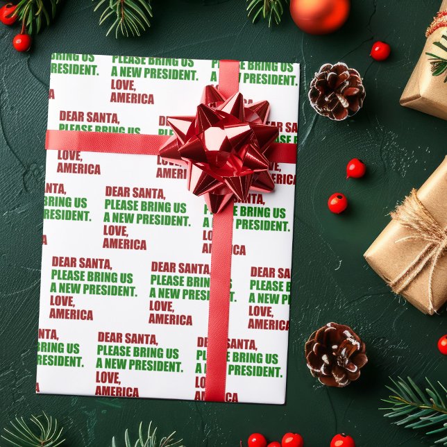 Papier Cadeau Drôle nouveau président politique pour Noël (Créateur téléchargé)