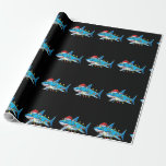 Papier Cadeau Drôle Père Noël Jaws Shark lumières de Noël Joyeux<br><div class="desc">C'est un gant de Christmas. Votre famille,  les amis ou les children aimeront que vous fassiez ce que vous voulez. Wishing you and your familiy and friends a Merry Christmas.</div>