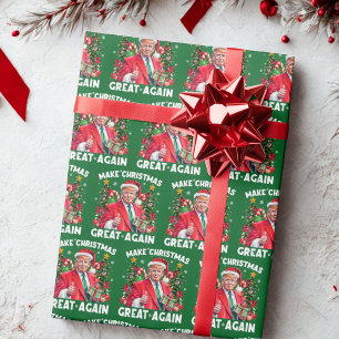 Papier Cadeau Drôle Père Noël Trump envelopper cadeau rendre Noë