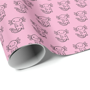 Papier Cadeau Drôle petite équipe de Axolotl personnalisable ros