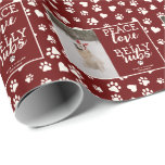 Papier Cadeau Drôle Photo Chien Personnaliser Red Christmas Phot<br><div class="desc">Faites de vos cadeaux de vacances encore plus mémorables avec notre Drôle photo de chien Personnalisez le papier d'enveloppement photo de Noël rouge foncé. Doté d’un design personnalisable qui vous permet d’ajouter la photo hilarante de votre animal de compagnie, cet emballage cadeau unique est parfait pour tout amoureux des chiens...</div>