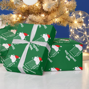 Papier Cadeau Drôle pot de bière Joyeux Noël personnalisé Vacanc