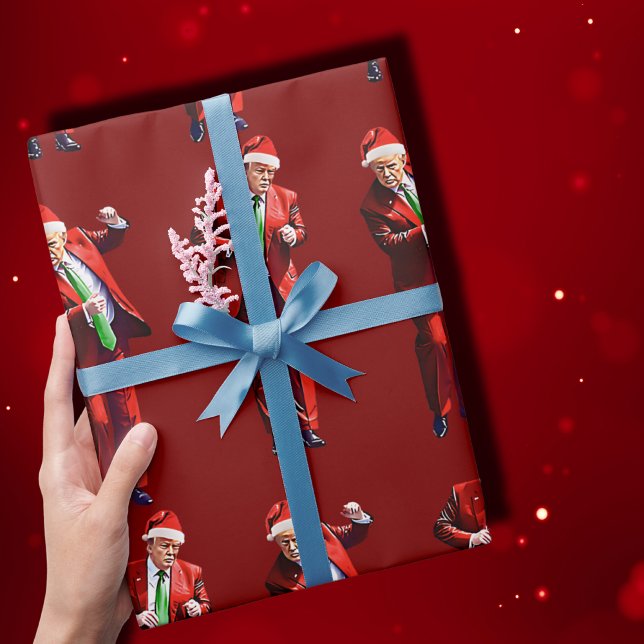 Papier Cadeau Drôle Trump Dance Noël au Père Noël (Créateur téléchargé)