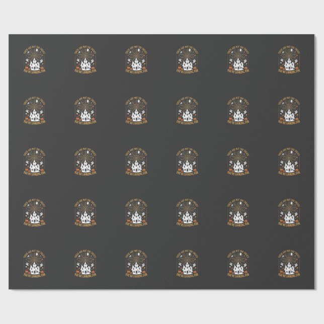 Papier Cadeau Drôles de friandises Halloween Fantôme Conception  (Plat)