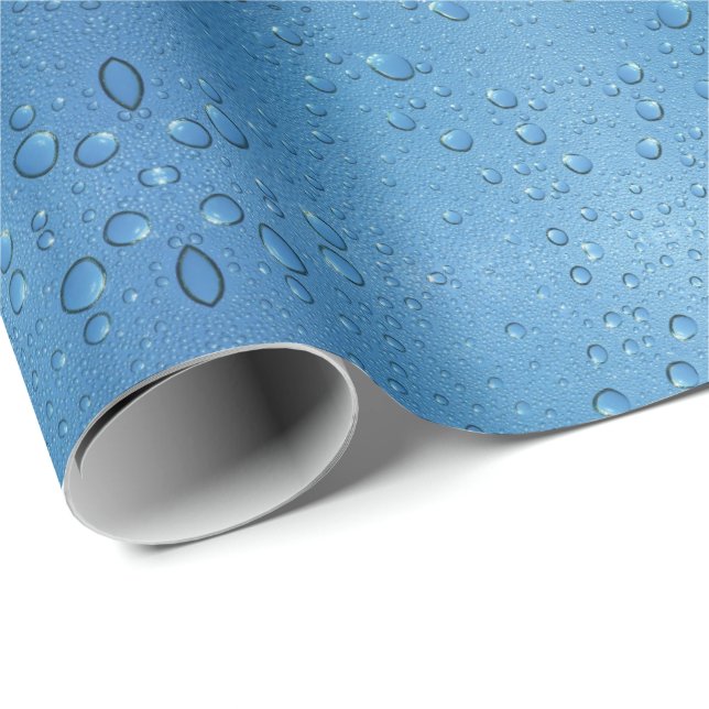 Papier Cadeau Droplets d'eau contre ciel bleu (Coin rond)