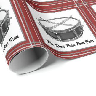 Papier Cadeau Drummer Boy Christmas Snare Drum Drumsticks Music