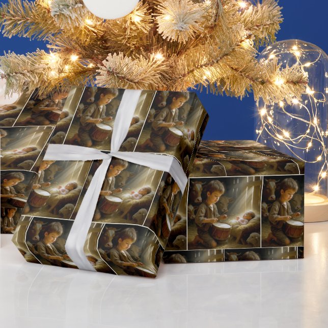 Papier Cadeau Drummer Boy with Baby Jesus in a Manger (Vacances)