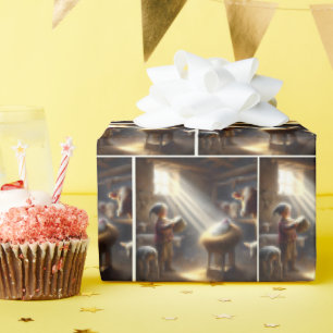 Papier Cadeau Drummer Boy with Baby Jesus in a Manger