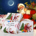 Papier Cadeau Du nom de l'enfant Père Noël Christmas Reindeer<br><div class="desc">Du nom de l'enfant Père Noël Papier d'enveloppement de rennes de Noël</div>