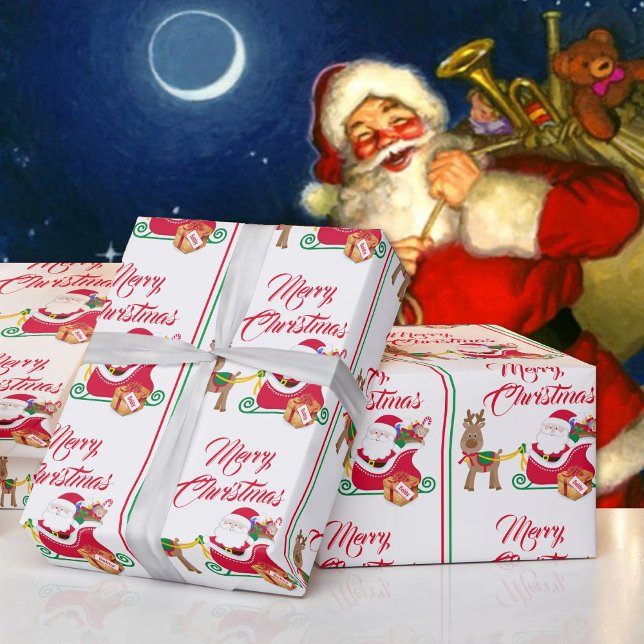 Papier Cadeau Du Père Noël Ajouter le nom de l'enfant Noël (Créateur téléchargé)