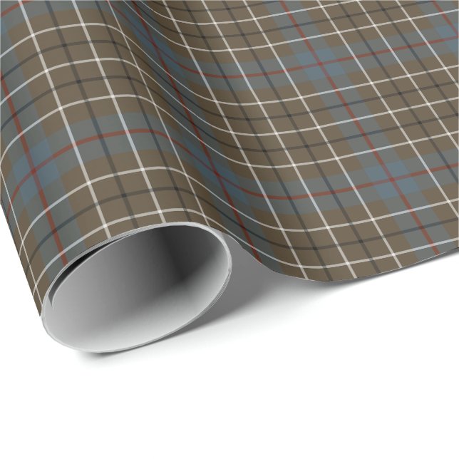 Papier Cadeau Duncan Clan Patiné Tartan (Coin rond)
