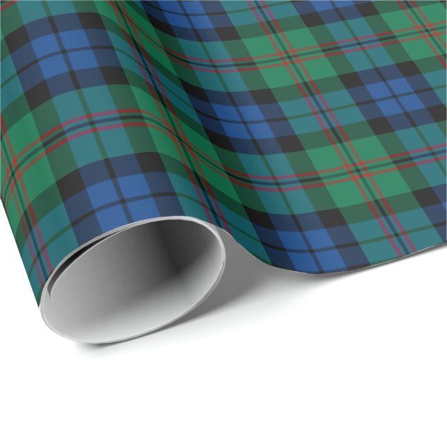Papier Cadeau Dundas Clan Tartan (Coin rond)