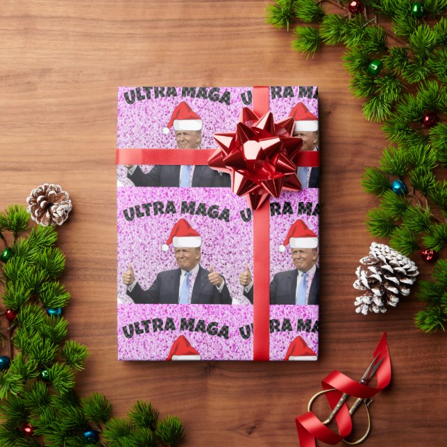 PAPIER CADEAU DUNNY DONALD TRUMP AVEC SANTA HAT (Cadeau de vacances)