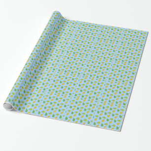 Papier Cadeau durians bleus