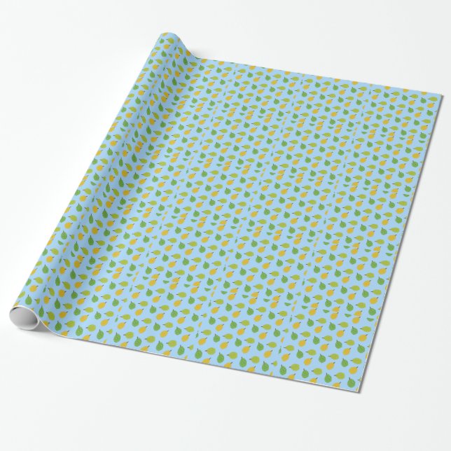 Papier Cadeau durians bleus (Déroulé)