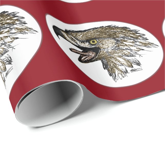 Papier Cadeau Eagle hurle (Coin rond)