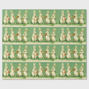 Papier Cadeau EASTER WHITE RABBIT ORCHESTRA Music Making Rabbits