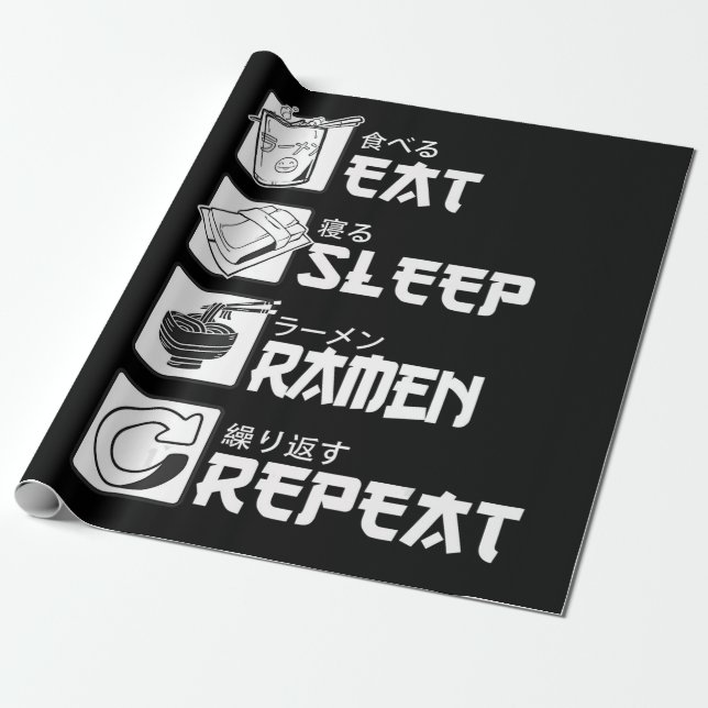 Papier Cadeau Eat Sleep Anime Repeat Venin Idea Cosplayer (Déroulé)