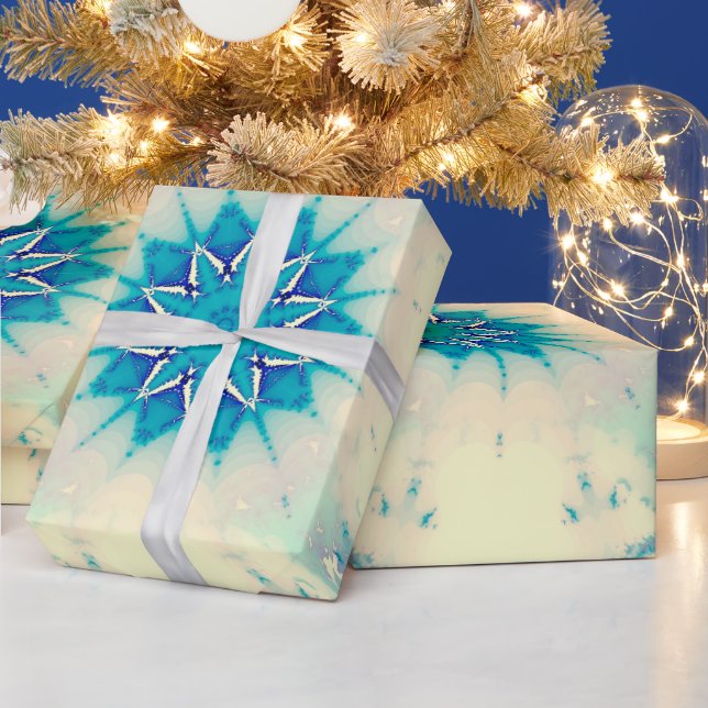 Papier Cadeau Eau congelée Flocon d'hiver bleu gelé (Vacances)