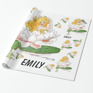 Papier Cadeau Eau Lily Fleur mignonne Enfant Floral Fée Girl