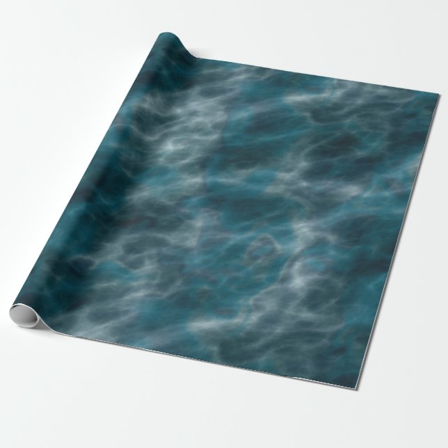 Papier Cadeau Eau turquoise et grise (Déroulé)