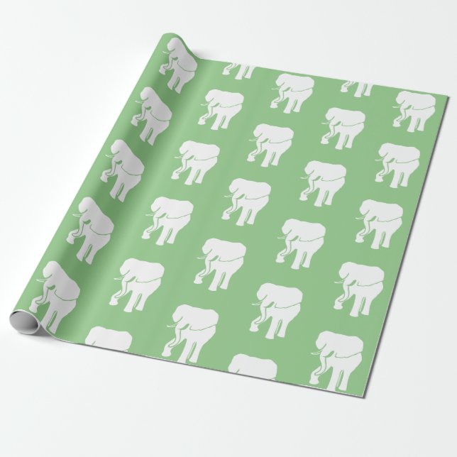 Papier Cadeau Échange Cadeau Eléphant Blanc Cute Jeu de Noël (Déroulé)